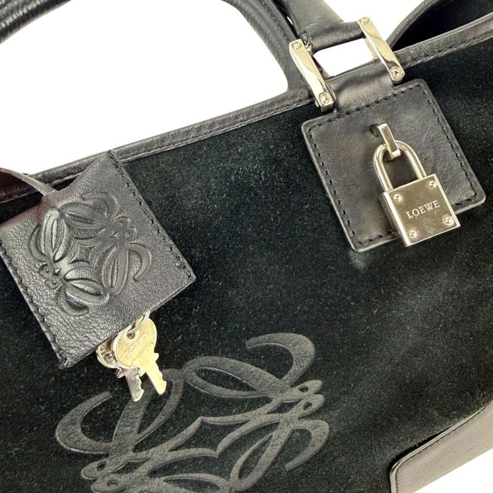 Loewe Amazona Fusta Black Suede Tote Bag - Picture 10 of 10